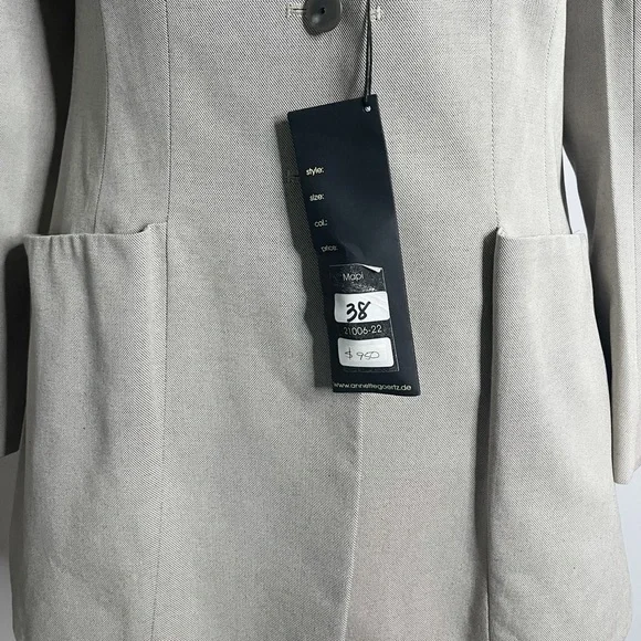 ANNETTE GORTZ Button Up Cotton Suit Jacket Blazer - Picture 6 of 10
